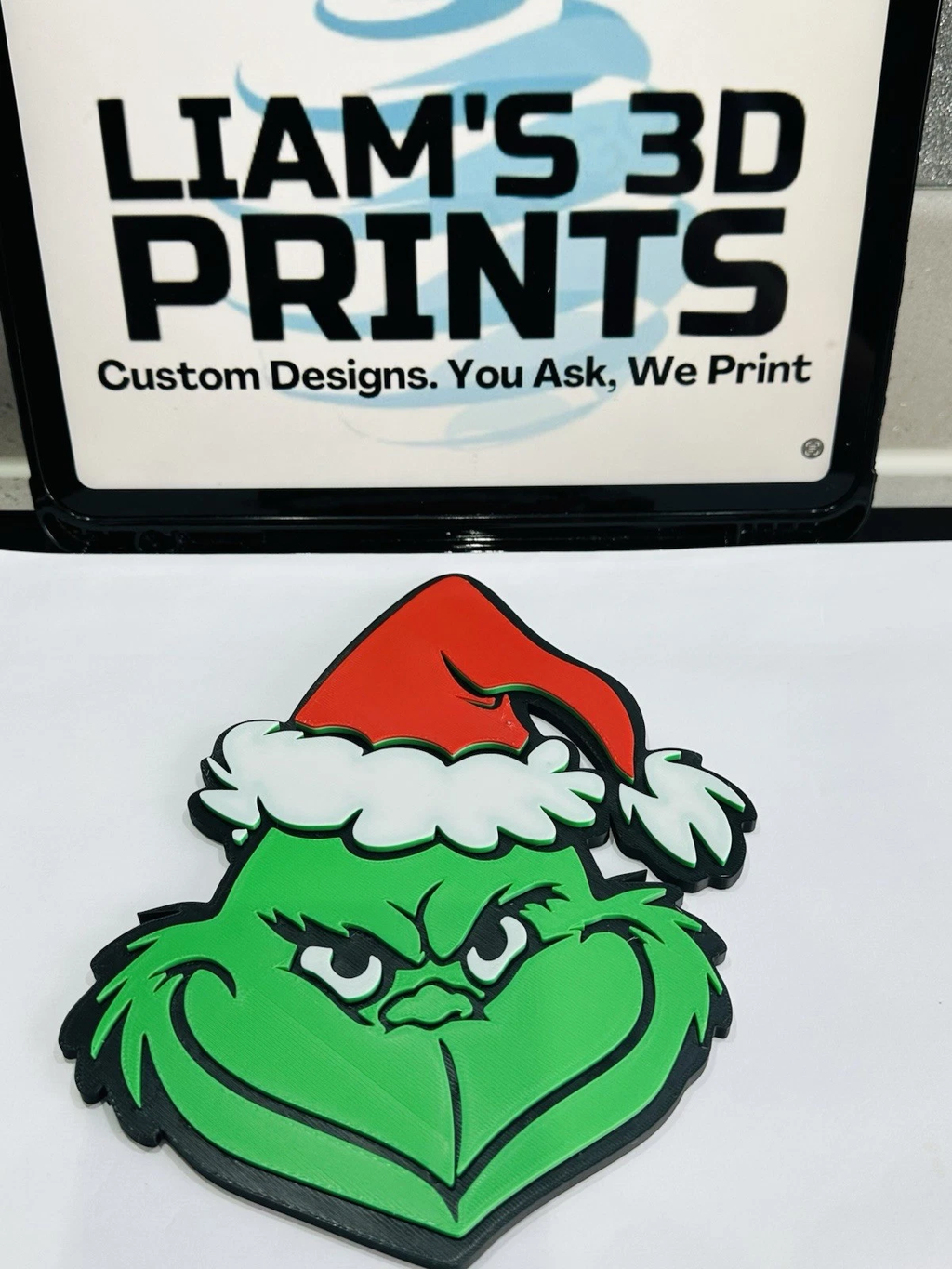 Decorative The Grinch Christmas logo Sign Display Pops 3D TV Wall Plaque Room