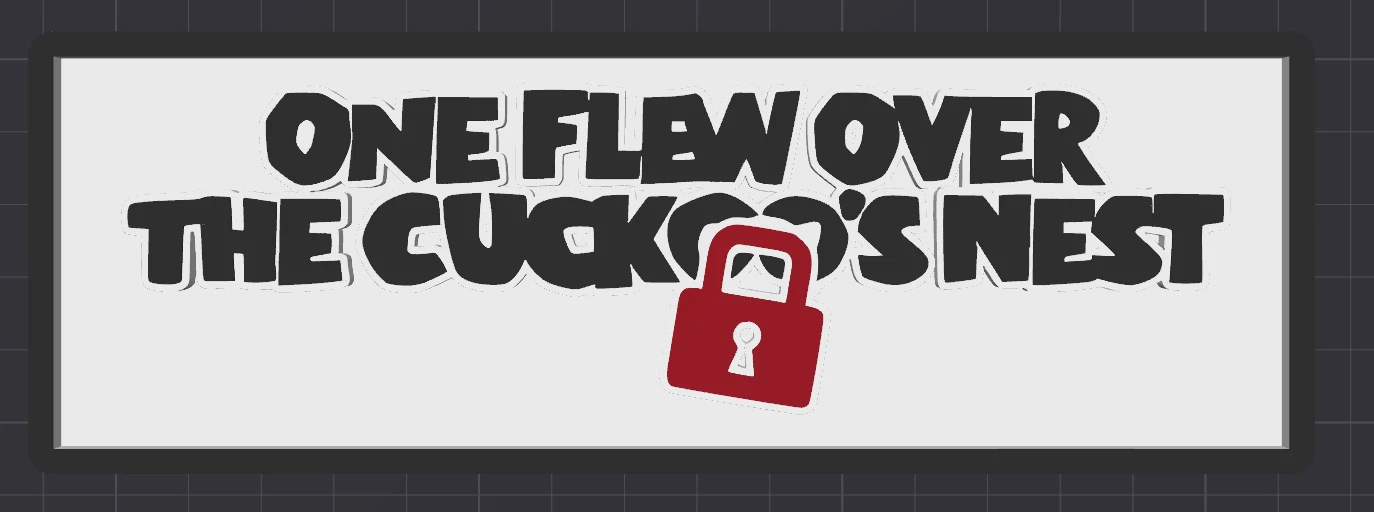 Decorative One Flew Over The Cuckoo's Nest Film Logo Sign Cinema s17.5cm L22cm