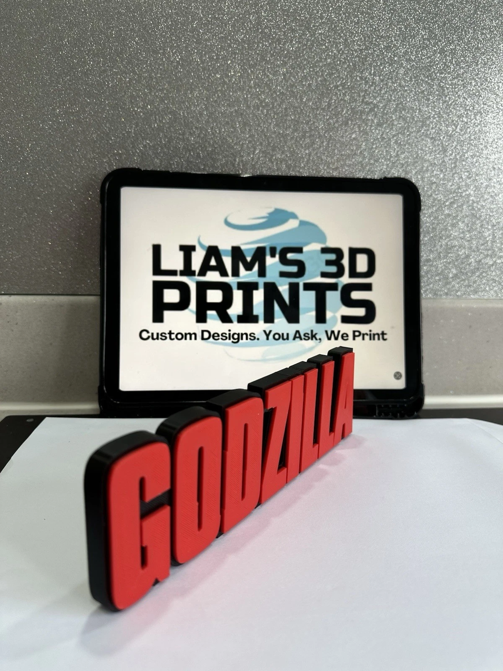 Decorative Godzilla Red Film logo Sign Display 3D Cinema Pops