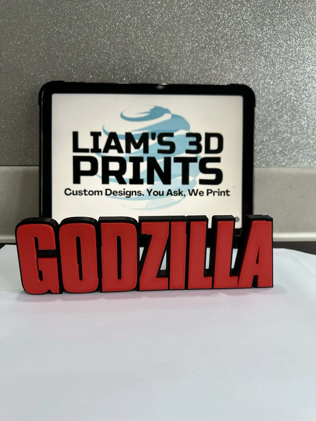 Decorative Godzilla Red Film logo Sign Display 3D Cinema Pops