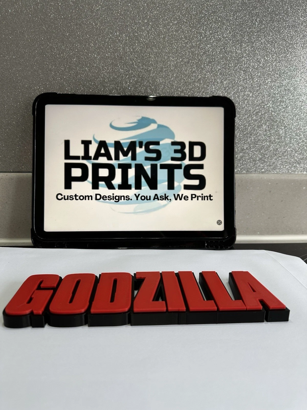Decorative Godzilla Red Film logo Sign Display 3D Cinema Pops