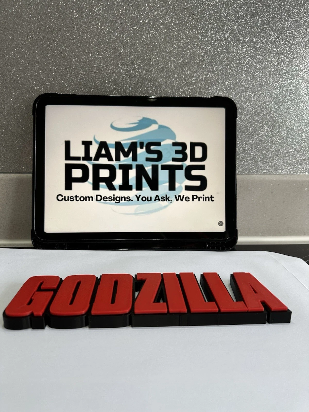 Decorative Godzilla Red Film logo Sign Display 3D Cinema Pops