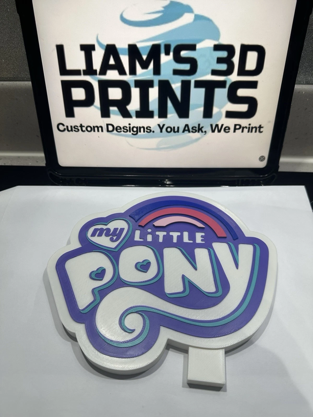 Decorative My Little Pony logo Sign Display Pops 3D TV Self Standing Room