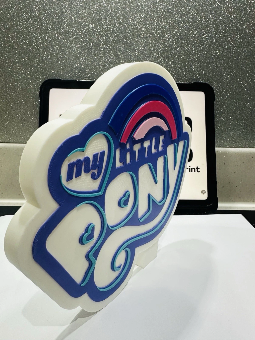 Decorative My Little Pony logo Sign Display Pops 3D TV Self Standing Room