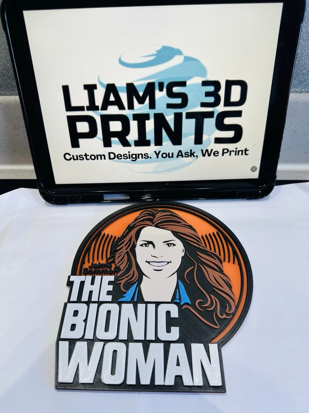 Decorative The Bionic Women Face Tv Film Room Sign Display Logo Pops