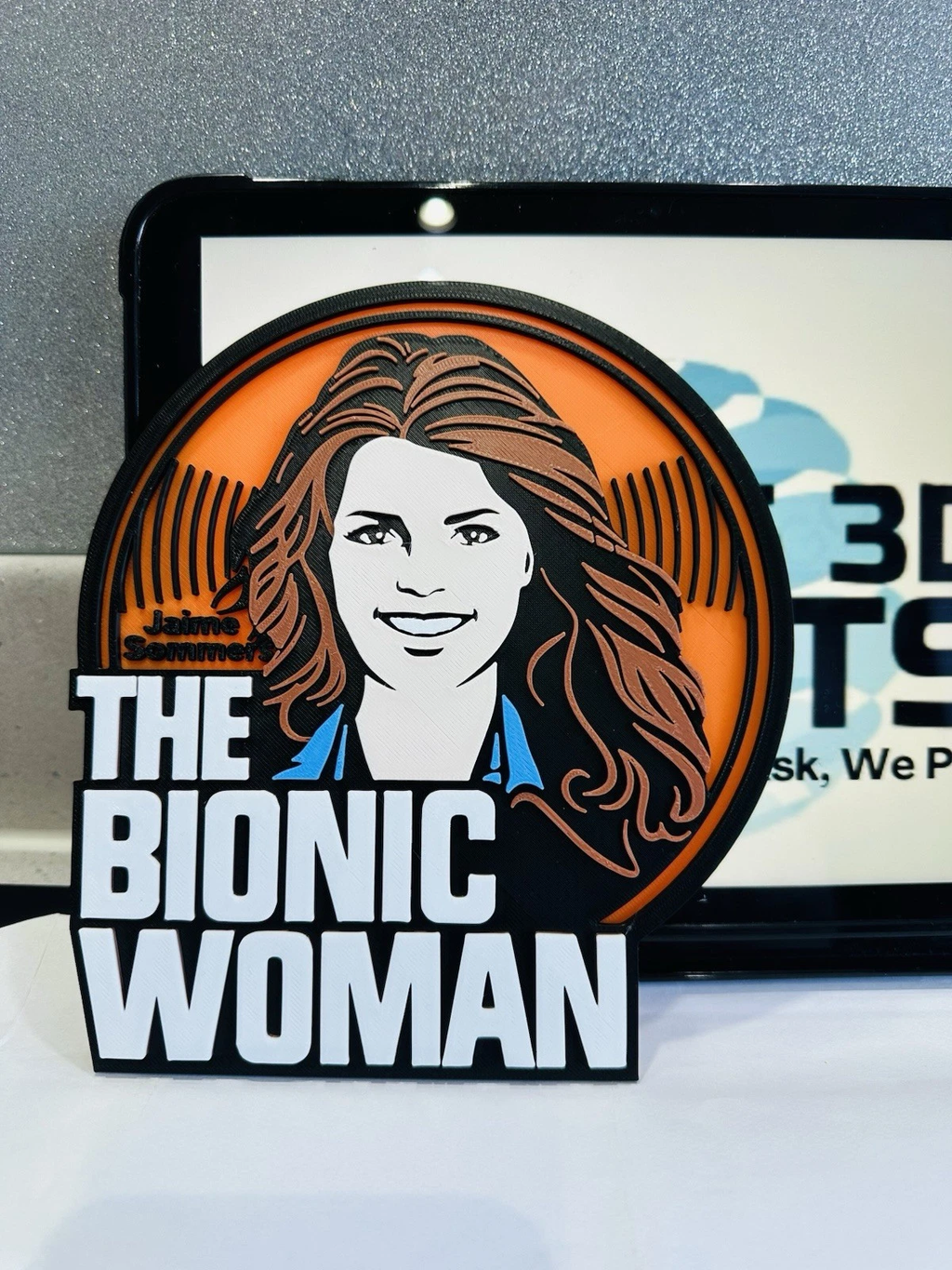 Decorative The Bionic Women Face Tv Film Room Sign Display Logo Pops