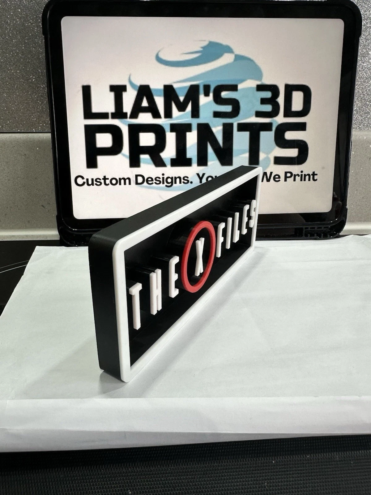 Decorative The X Files TV Show Logo Box Sign 3D Print Shelf Display 2 Sizes