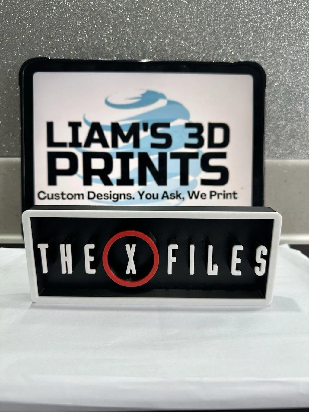 Decorative The X Files TV Show Logo Box Sign 3D Print Shelf Display 2 Sizes