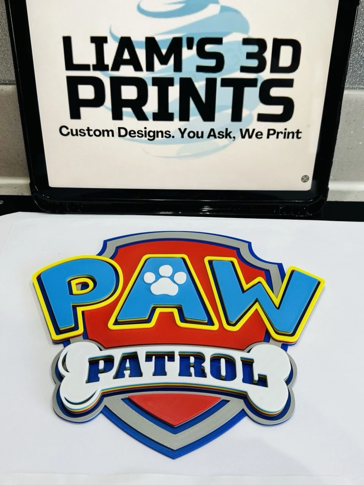 Decorative Paw Patrol TV Show Kids Logo Wall Plaque 3D Print