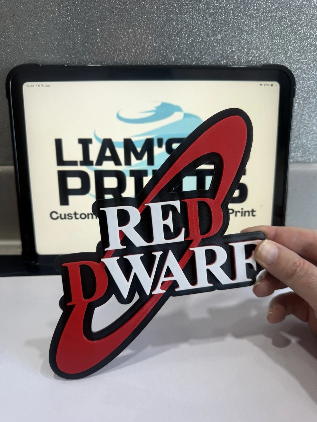 Decorative Red Dwarf TV Wall Plaque logo Sign Display Pops 3D Print