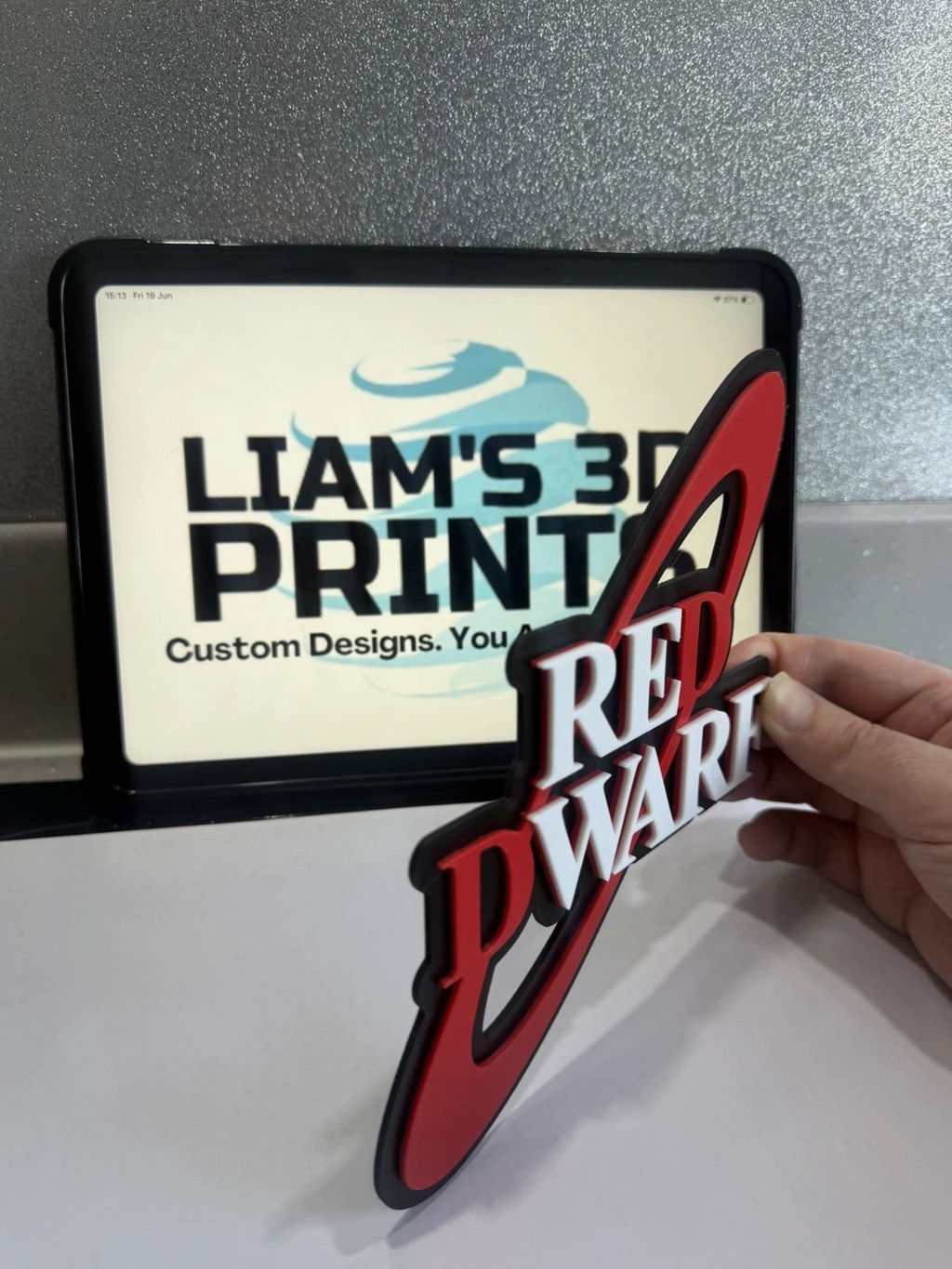 Decorative Red Dwarf TV Wall Plaque logo Sign Display Pops 3D Print