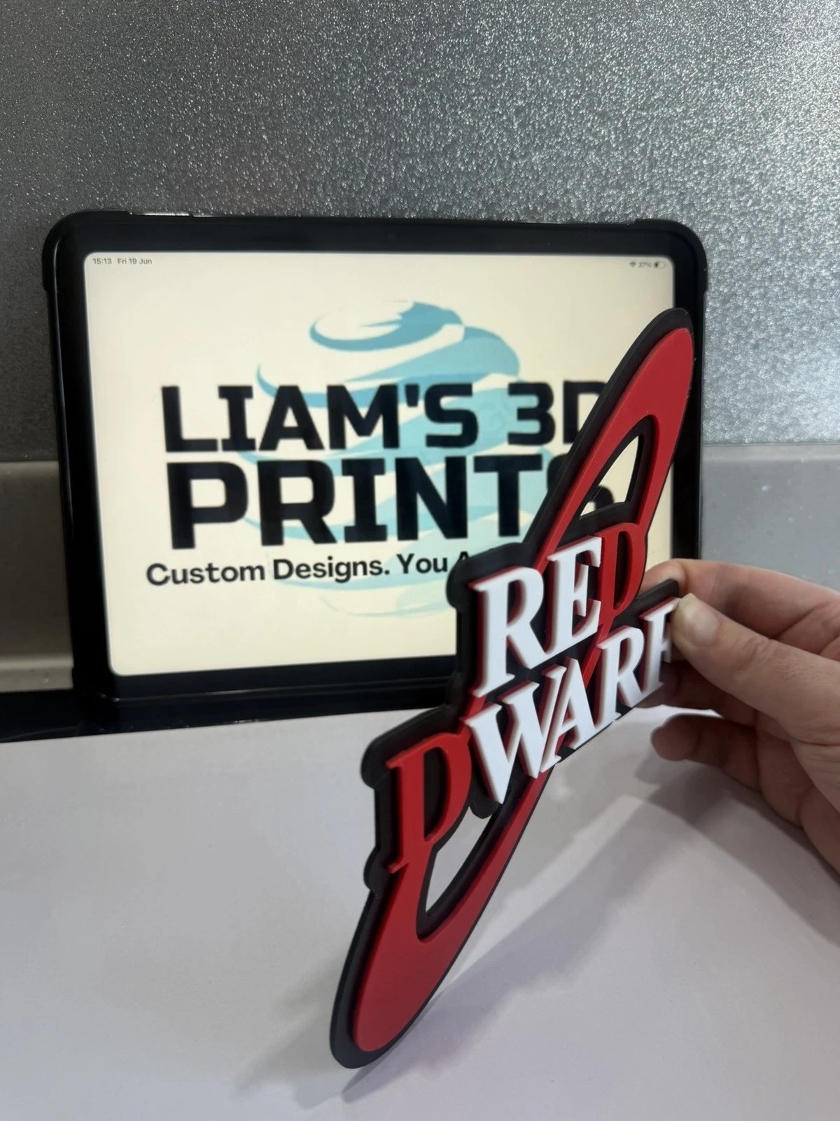 Decorative Red Dwarf TV Wall Plaque logo Sign Display Pops 3D Print