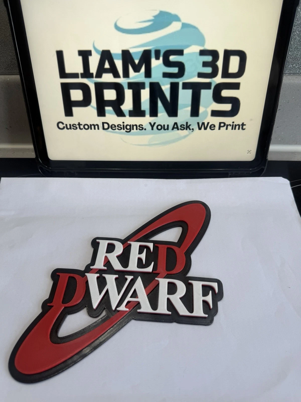 Decorative Red Dwarf TV Wall Plaque logo Sign Display Pops 3D Print
