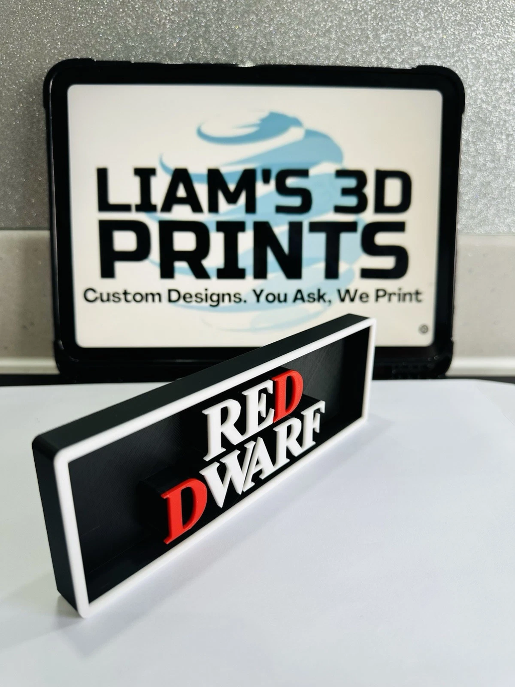 Decorative Red Dwarf Film Logo Sign Display Cinema s17.5cm L22cm