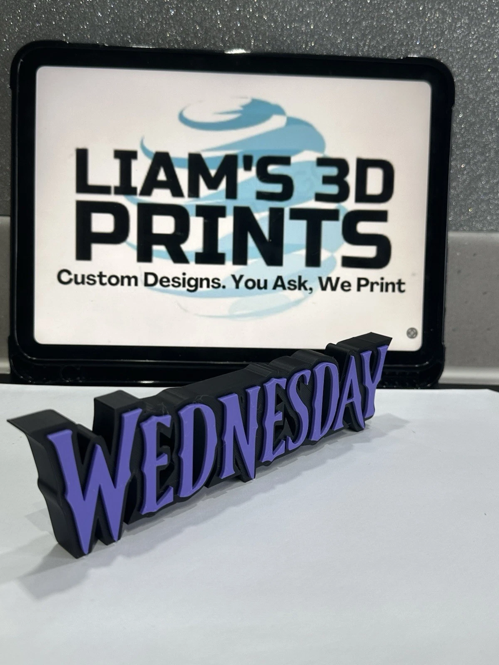 Decorative Wednesday Addams TV logo Sign Display Pops