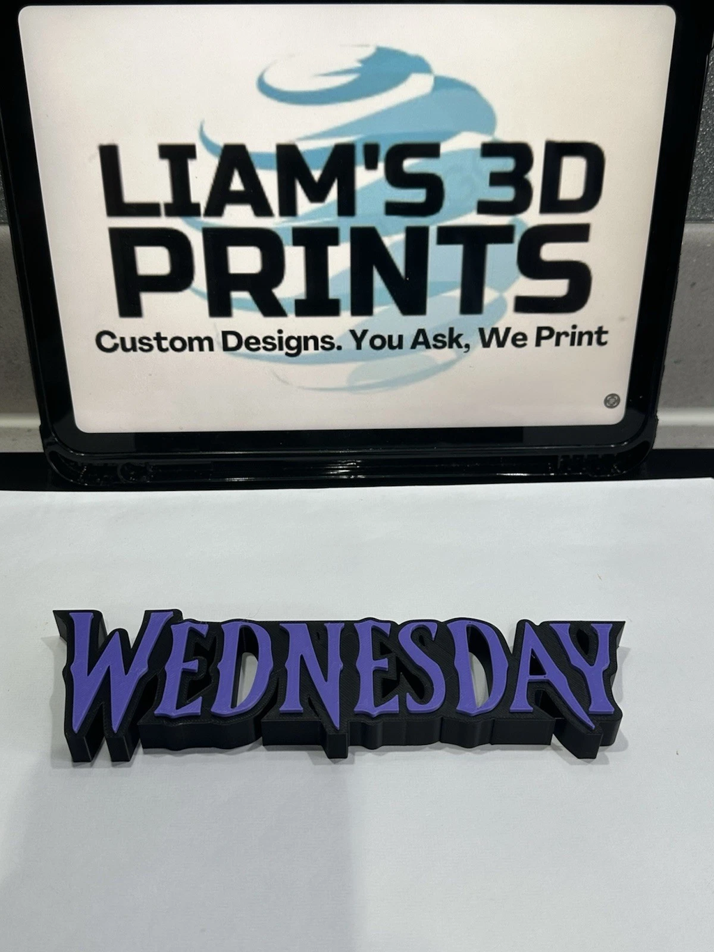 Decorative Wednesday Addams TV logo Sign Display Pops