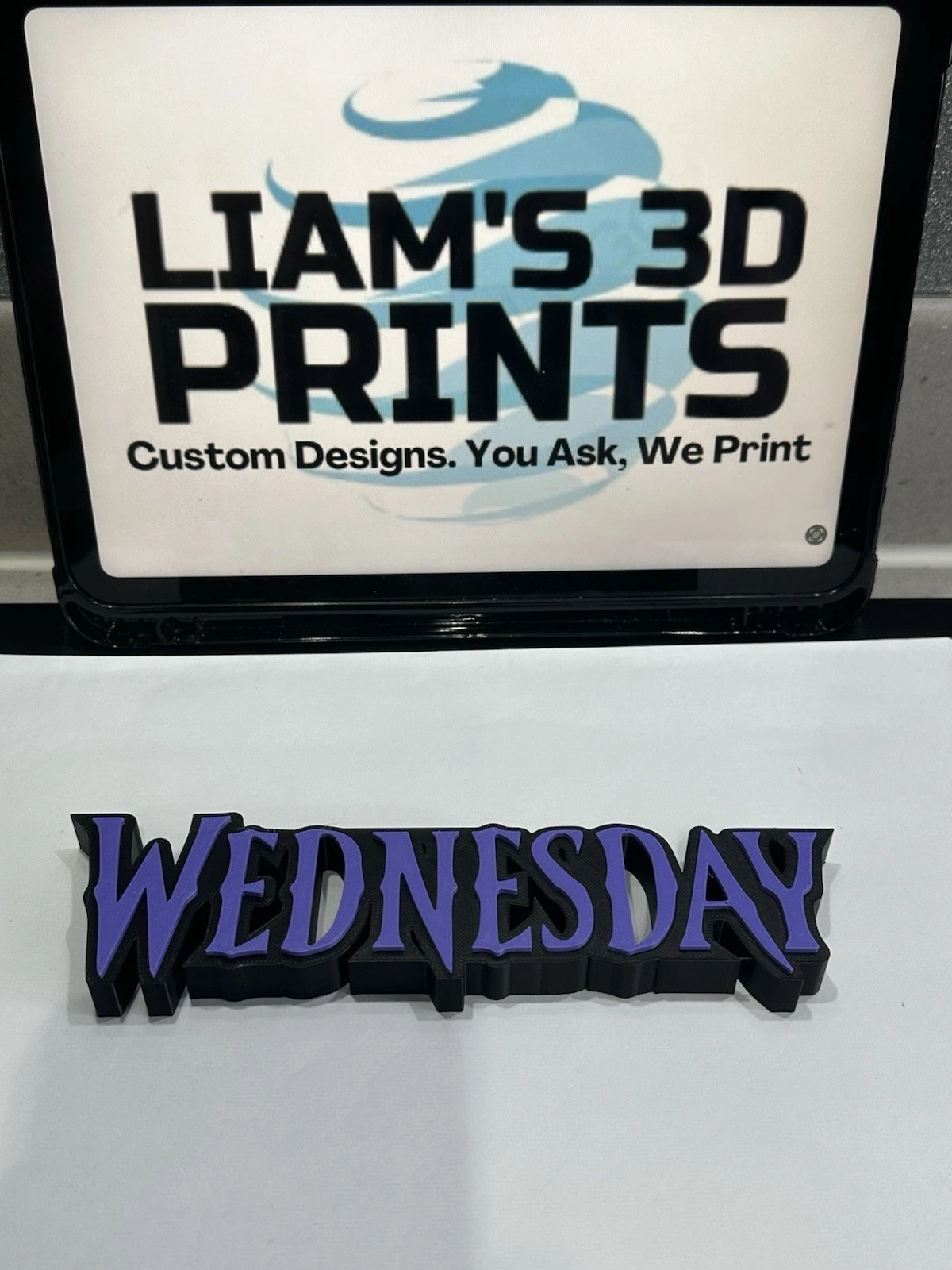 Decorative Wednesday Addams TV logo Sign Display Pops