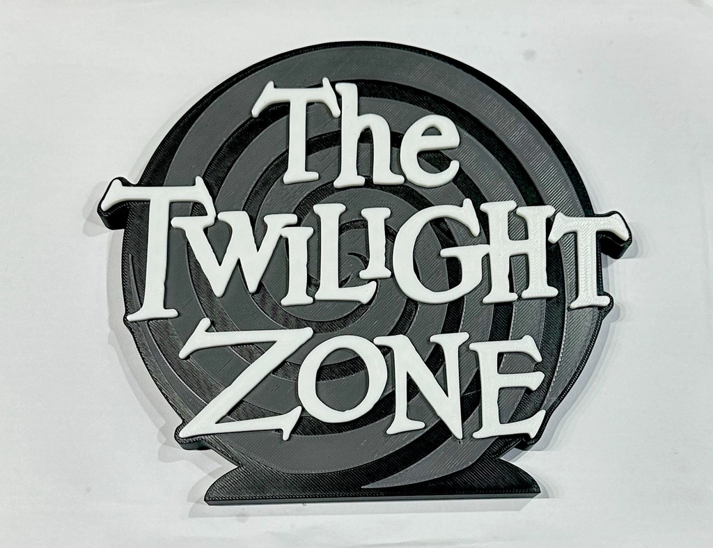 Decorative Twilight Zone Spiral TV Show Self Standing logo display Room