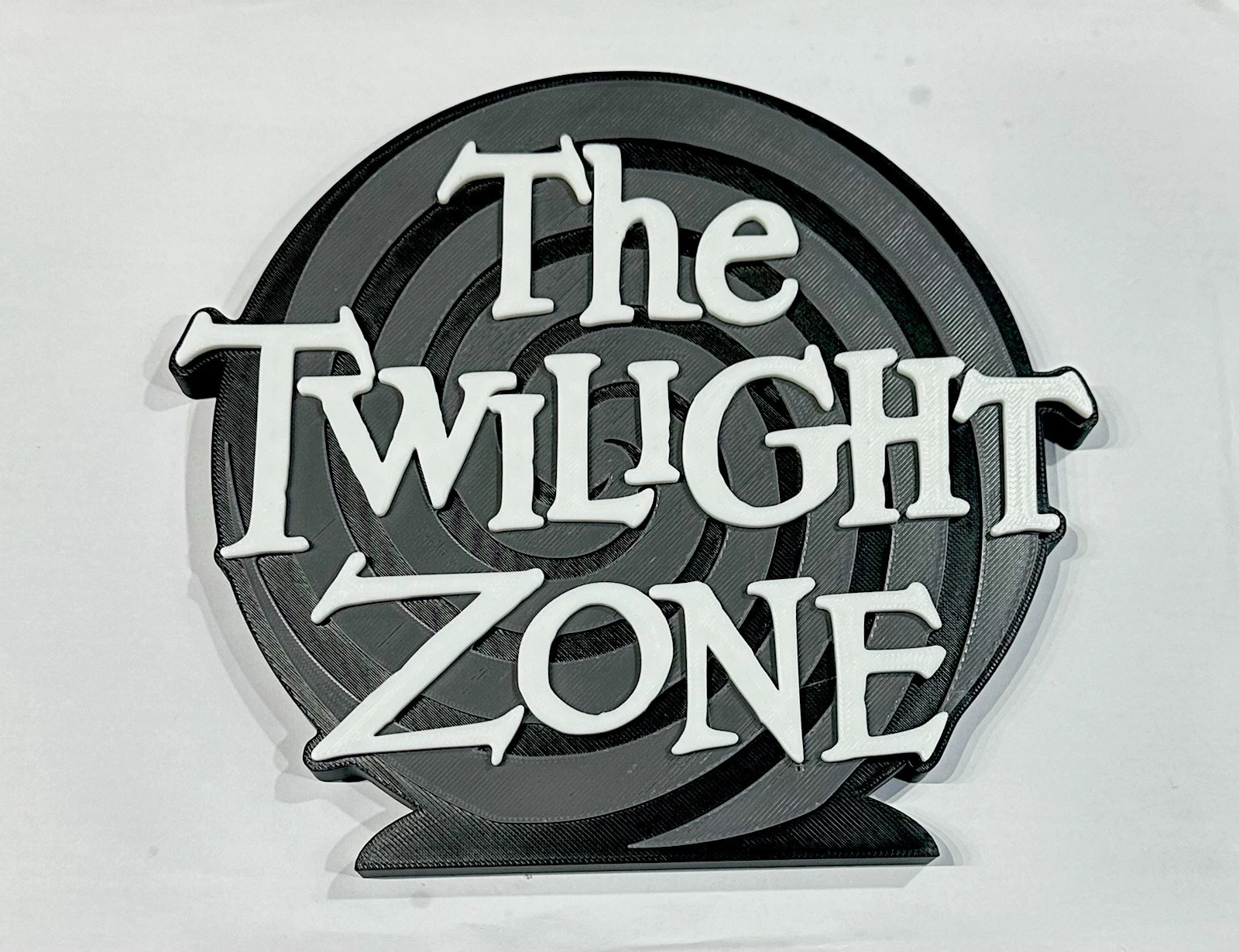 Decorative Twilight Zone Spiral TV Show Self Standing logo display Room