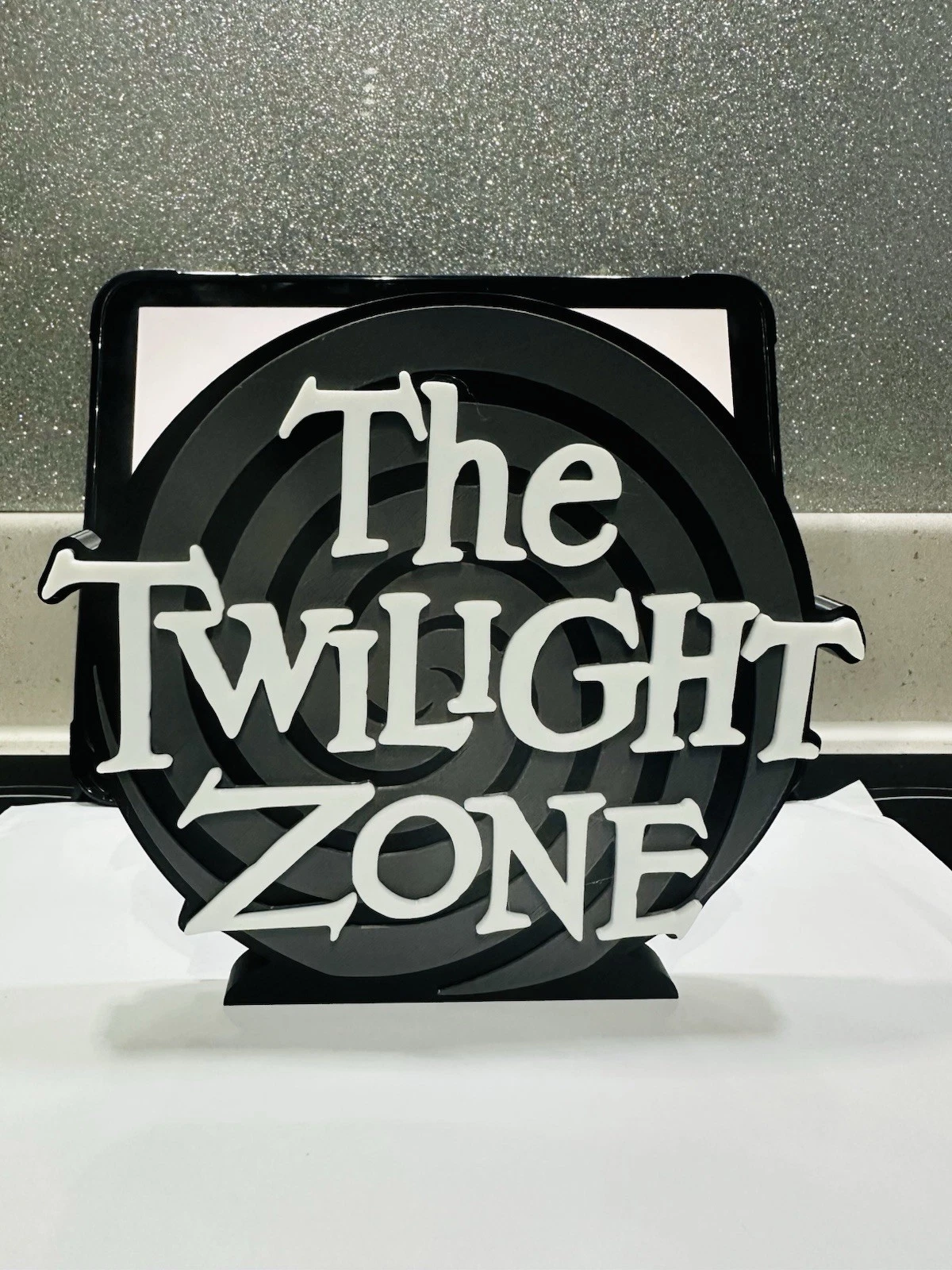 Decorative Twilight Zone Spiral TV Show Self Standing logo display Room