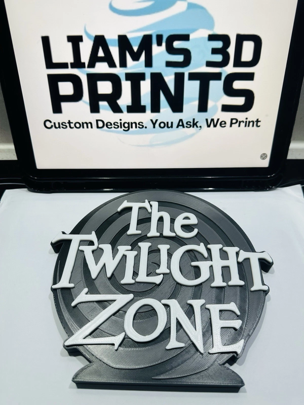 Decorative Twilight Zone Spiral TV Show Self Standing logo display Room