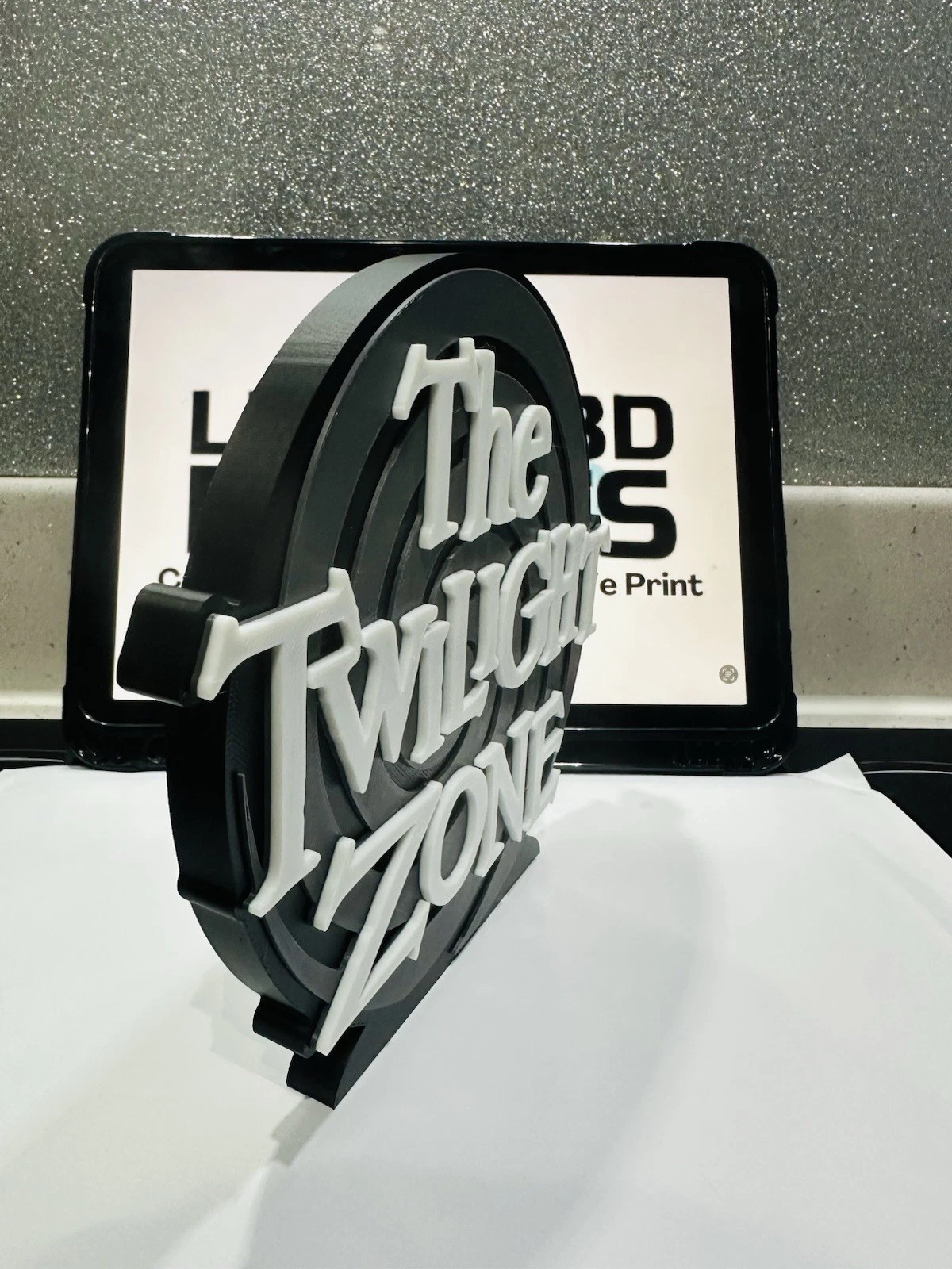 Decorative Twilight Zone Spiral TV Show Self Standing logo display Room