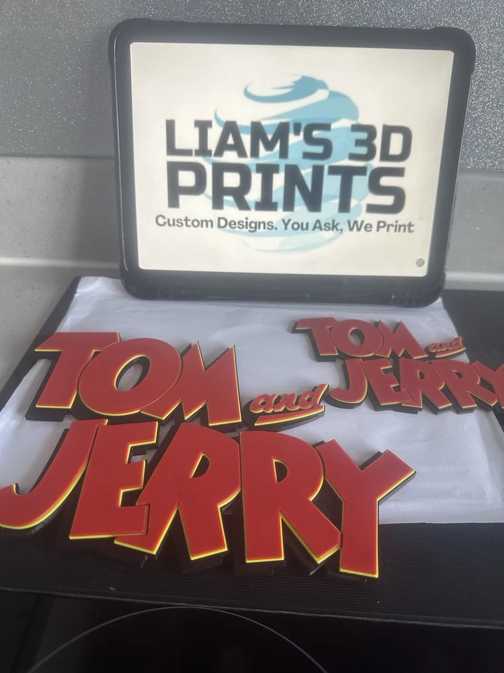 Decorative Tom And Jerry Cartoon logo Sign Display sizes small 16cm Large 25cm