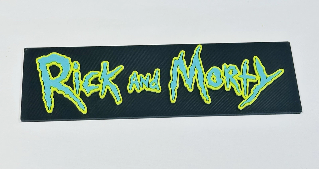 Decorative Rick and Morty logo Sign Display Pops Wall Plaque Room