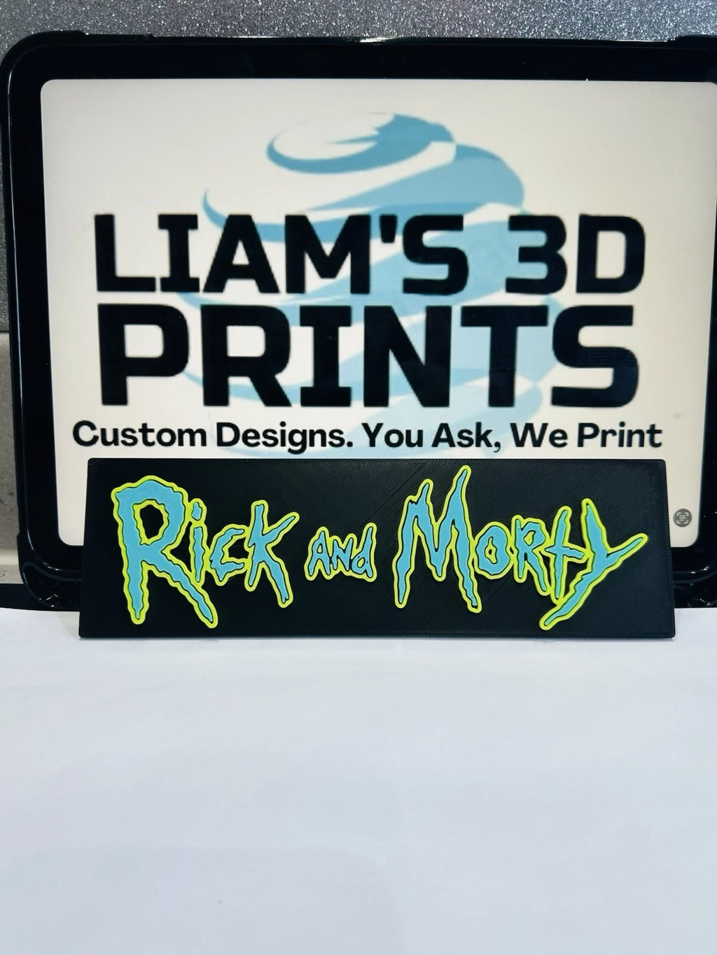 Decorative Rick and Morty logo Sign Display Pops Wall Plaque Room