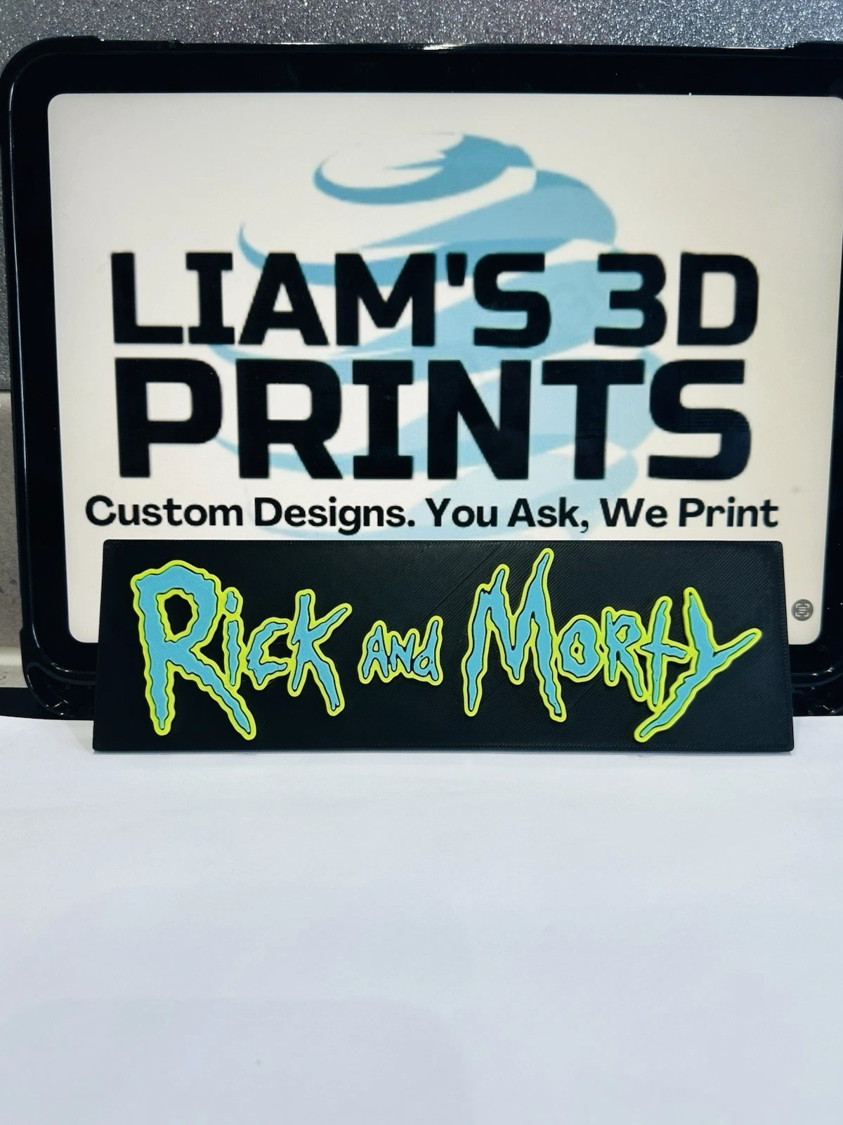 Decorative Rick and Morty logo Sign Display Pops Wall Plaque Room