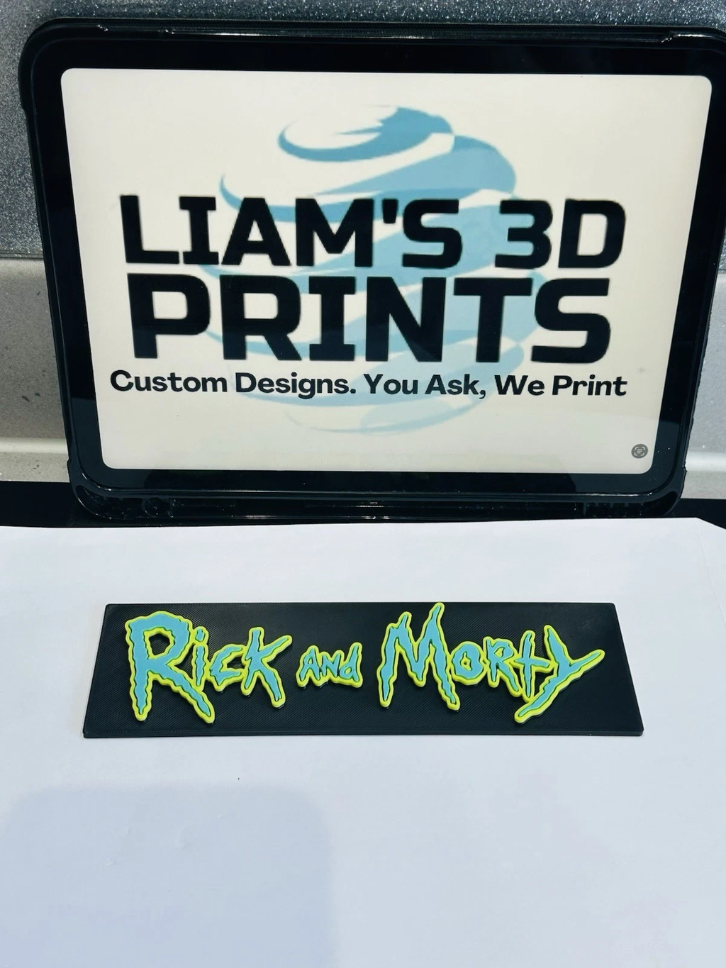Decorative Rick and Morty logo Sign Display Pops Wall Plaque Room