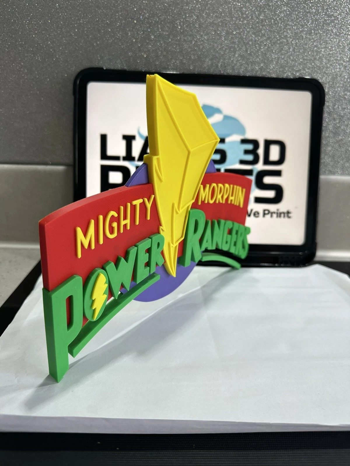 Decorative Mighty Morphin Power Rangers logo Sign Display Pops 3D TV