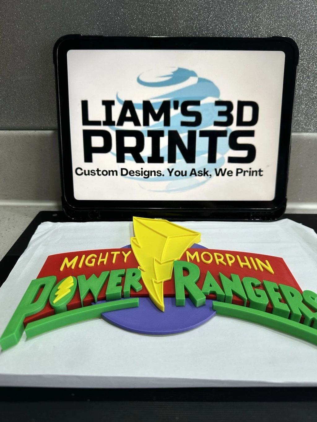 Decorative Mighty Morphin Power Rangers logo Sign Display Pops 3D TV