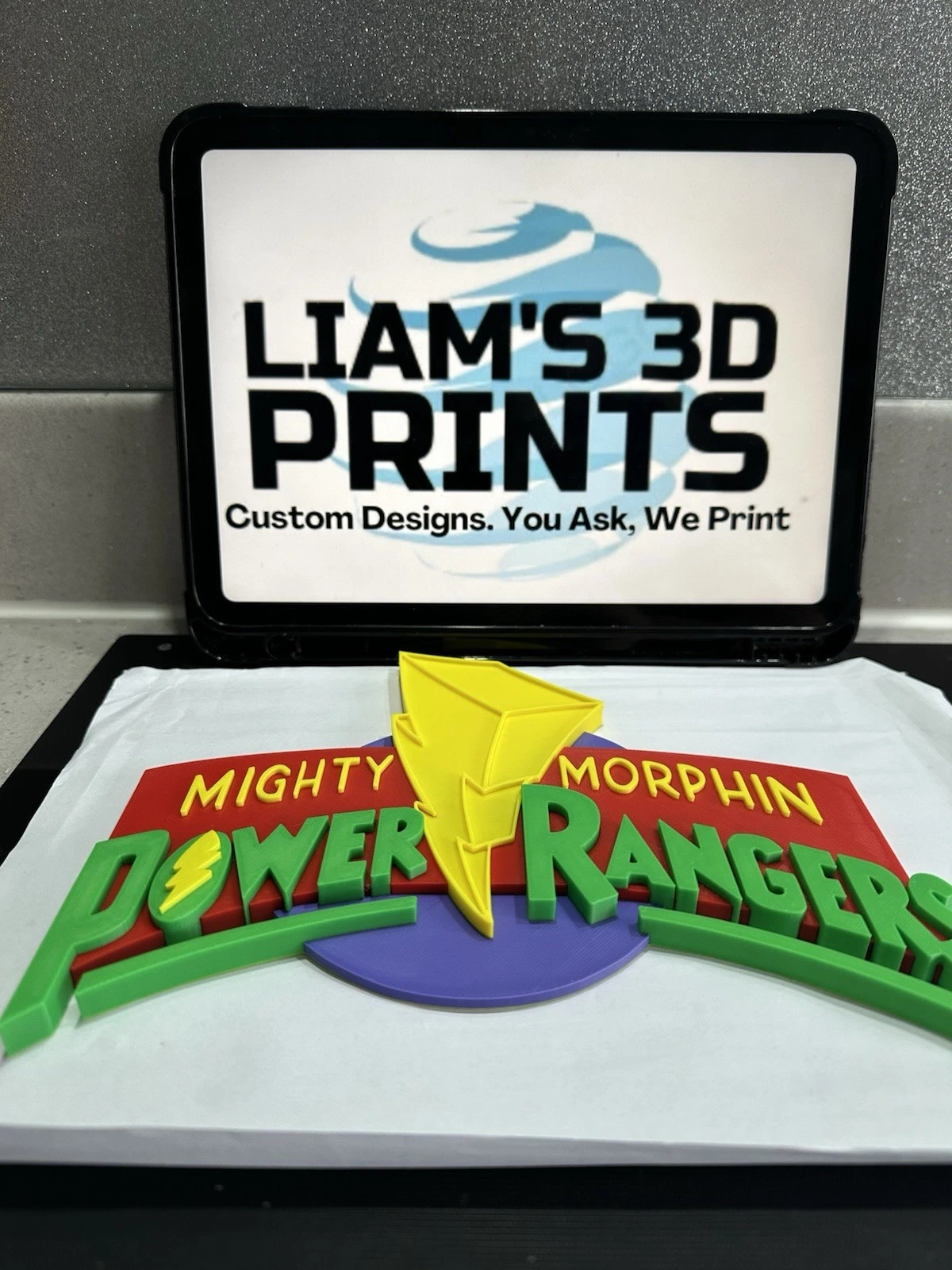 Decorative Mighty Morphin Power Rangers logo Sign Display Pops 3D TV
