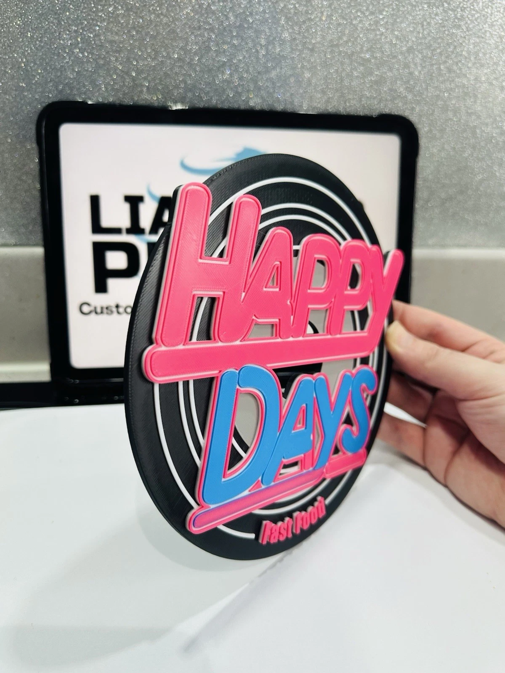 Decorative Happy Days Fast Food logo Sign Display 3D TV Wall