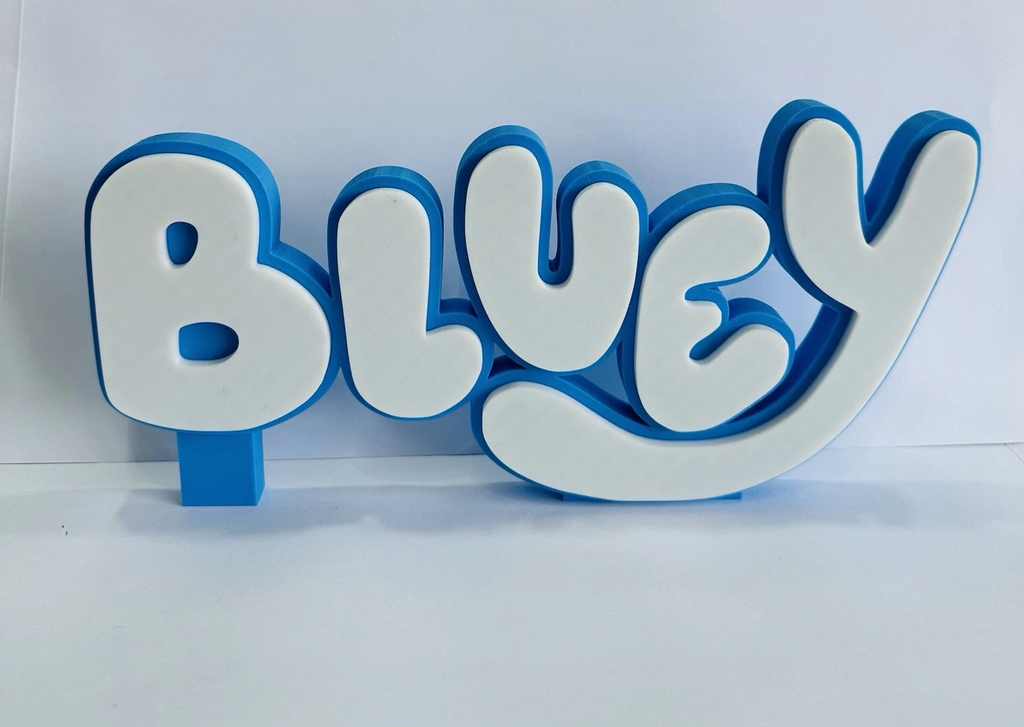 Decorative Bluey Tv logo Sign Display Self Standing