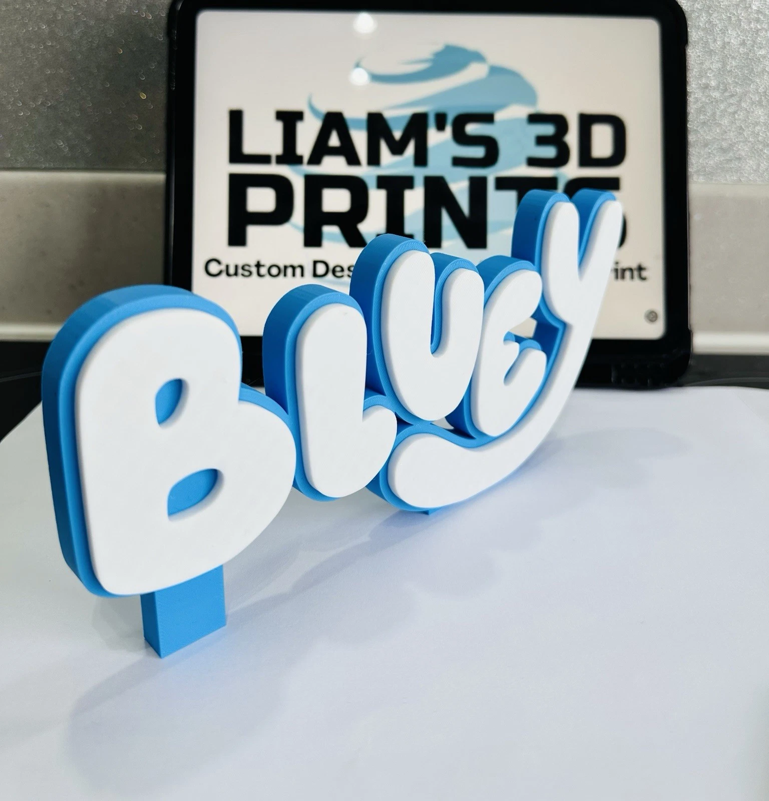 Decorative Bluey Tv logo Sign Display Self Standing