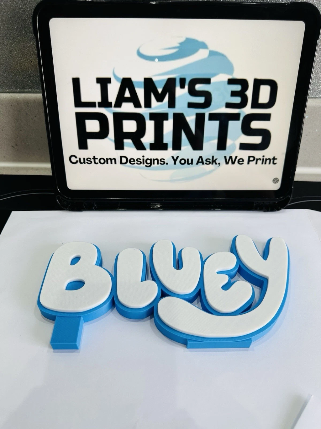 Decorative Bluey Tv logo Sign Display Self Standing