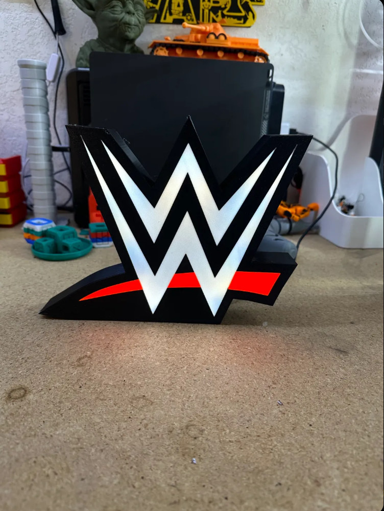 Decorative WWE LED Lightbox Sign USB Powered Mancave Wrestling Room