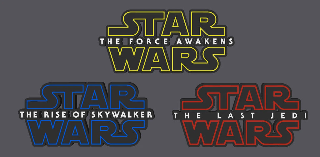 Decorative Disney Star Wars The Sequel Trilogy Films Self Standing Logo Signs