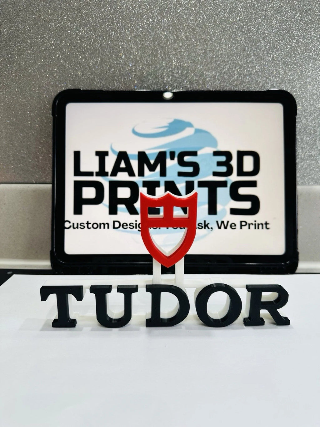 Decorative Tudor Watch Brand Logo Sign Display Table Stand